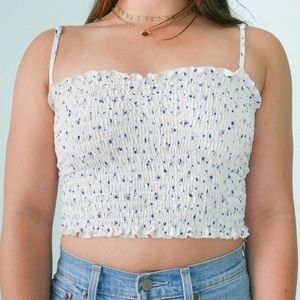 Brandy Melville Smocked Floral Ally Tank Top